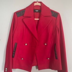 Versace red pea coat